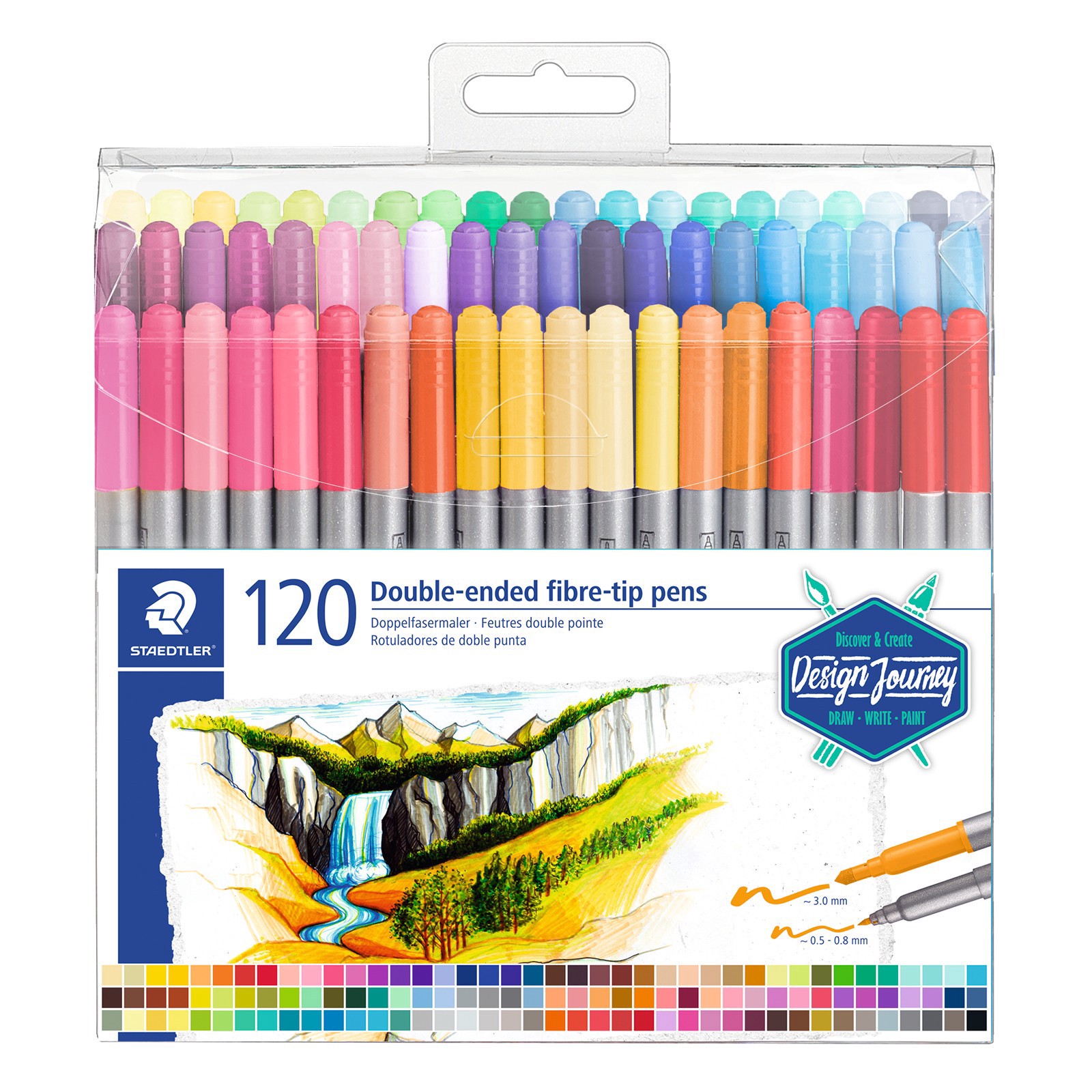 slide 3 of 6, Staedtler Fiber Tip Pen Set, 3 mm