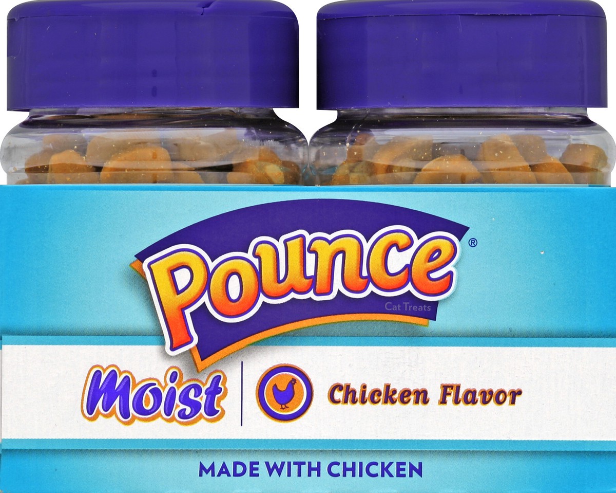 slide 3 of 6, Pounce Moist Chicken Flavor Cat Treats, 3 oz