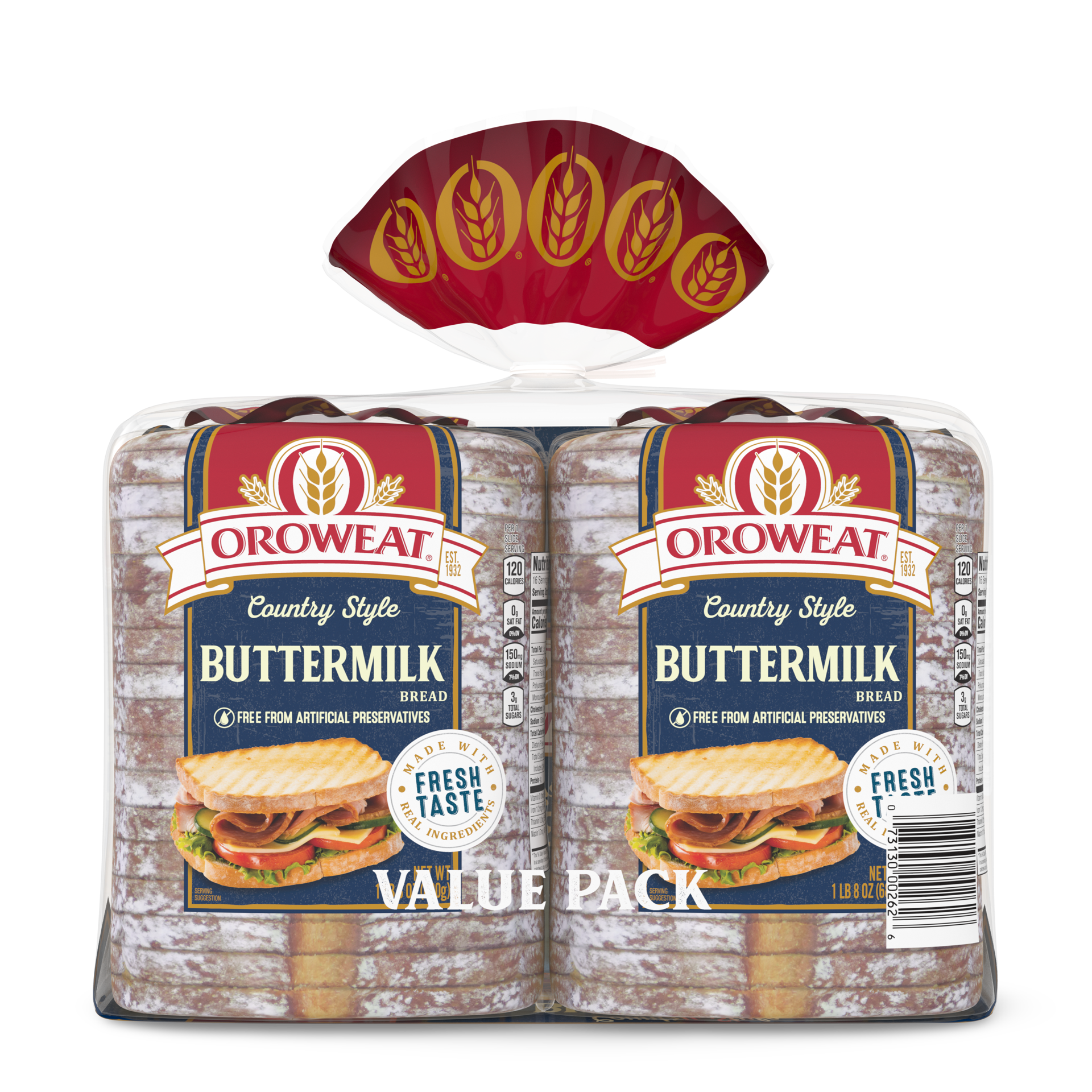 slide 1 of 5, Oroweat Country Buttermilk Bread, Twin Pack, 48 oz, 2 ct