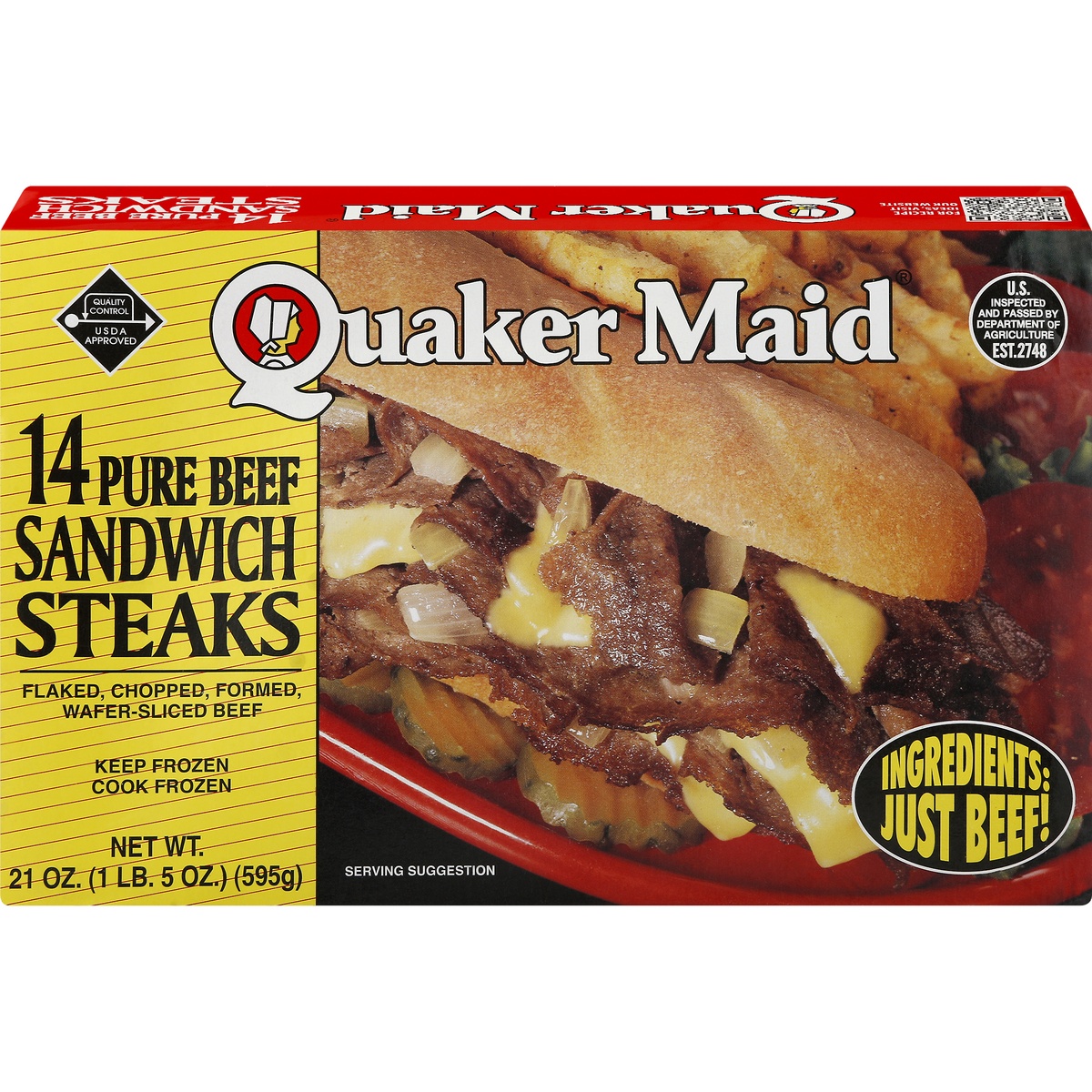 slide 1 of 1, Quaker Maid Sandwich Steaks 14 ea, 14 ct