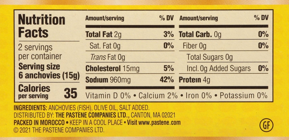 slide 5 of 9, Pastene Anchovy Fillets in Olive Oil 2 oz, 2 oz