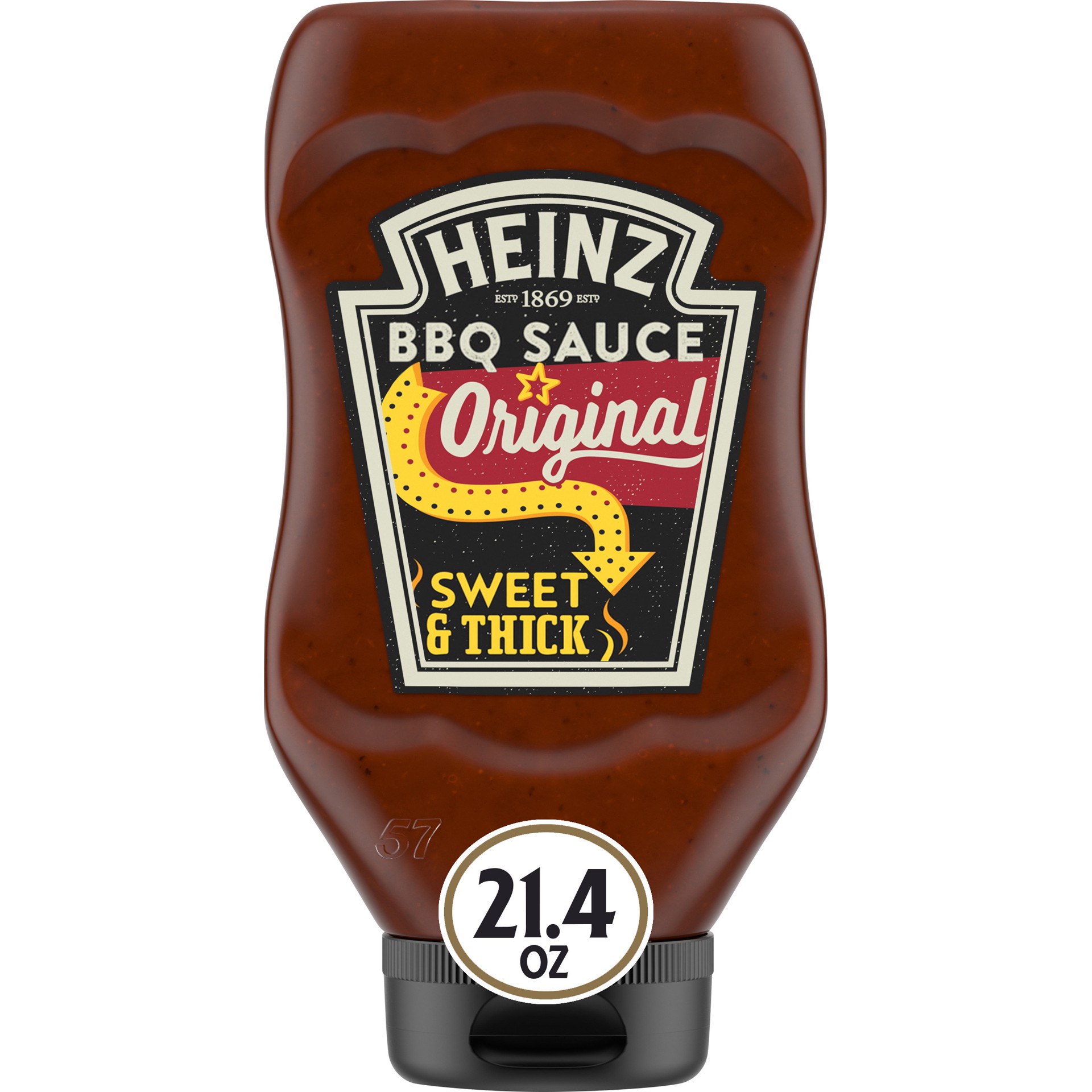 slide 1 of 5, Heinz Original Sweet & Thick BBQ Barbecue Sauce, 21.4 oz Bottle, 21.4 oz