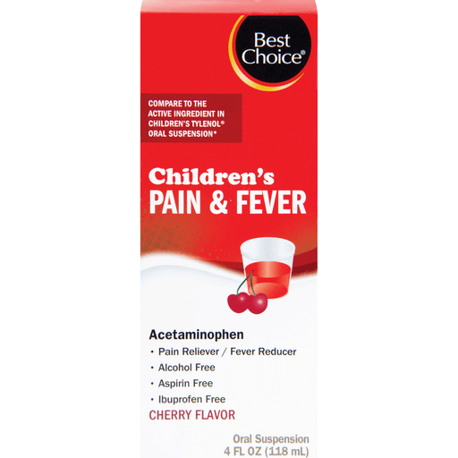 slide 1 of 1, Best Choice Children's Pain Reliever Cherry Flavor Liquid, 4 oz