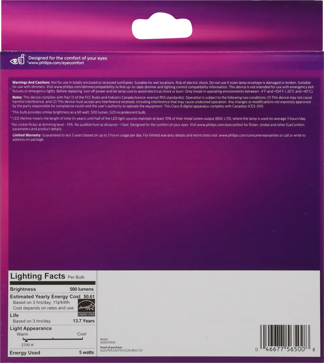 slide 5 of 9, Philips 5W Soft White Warm Glow Effect Dimmable LED Light Bulbs 2 ea, 2 ct