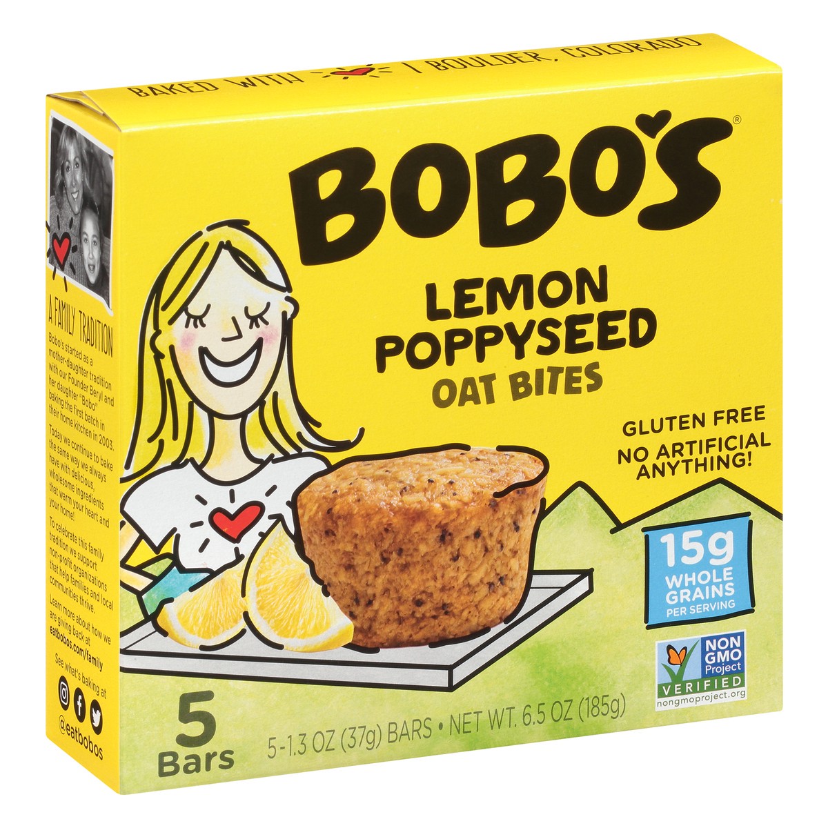 slide 2 of 9, Bobo's Lemon Poppyseed Oat Bites 5 - 1.3 oz Bites, 5 ct