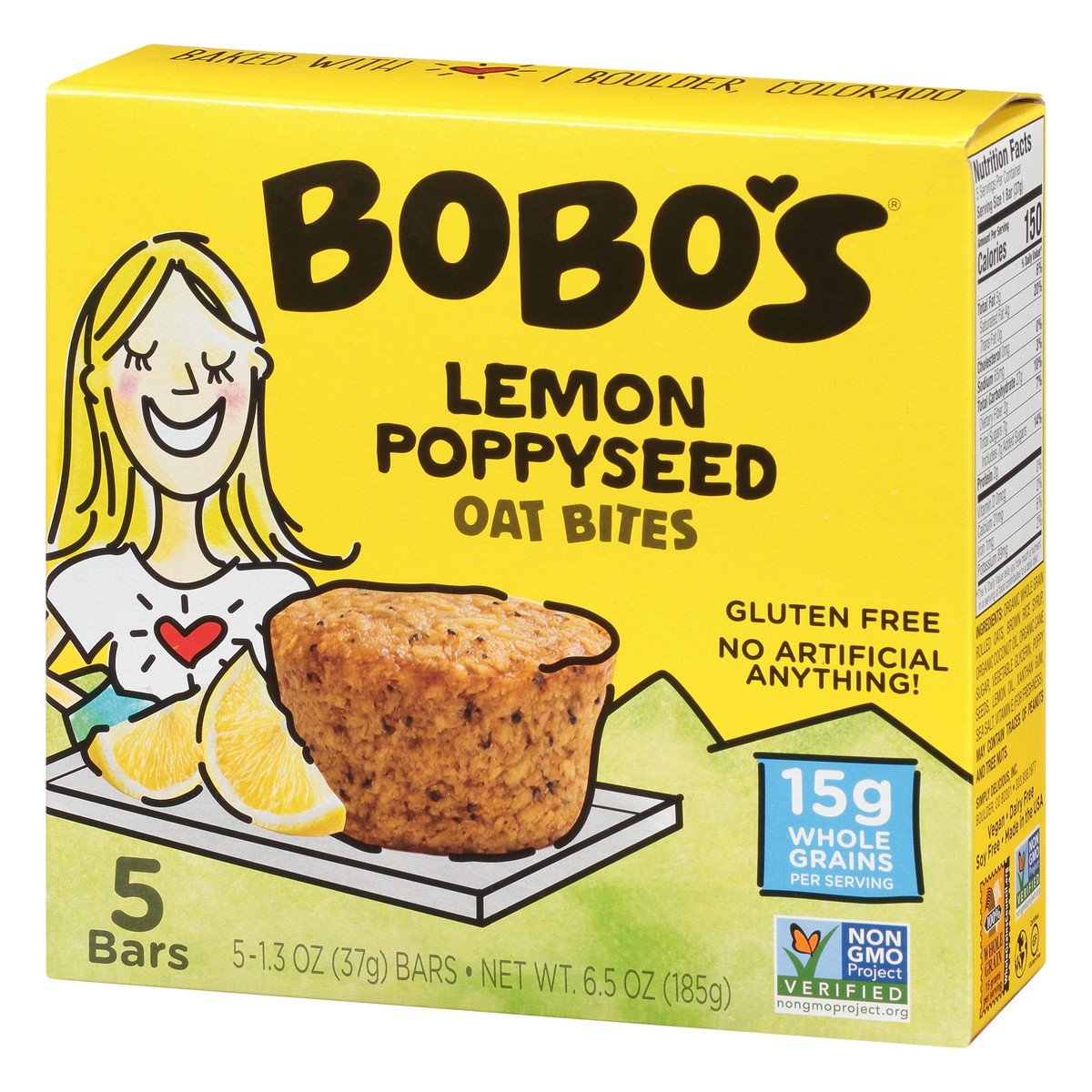 slide 3 of 9, Bobo's Lemon Poppyseed Oat Bites 5 - 1.3 oz Bites, 5 ct