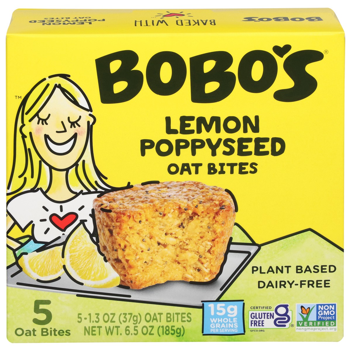 slide 1 of 9, Bobo's Lemon Poppyseed Oat Bites 5 - 1.3 oz Bites, 5 ct