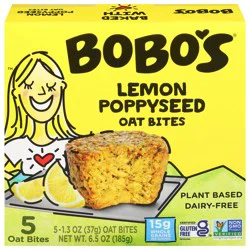 Bobo's Lemon Poppyseed Oat Bites - 5 x 1.3 oz Bites