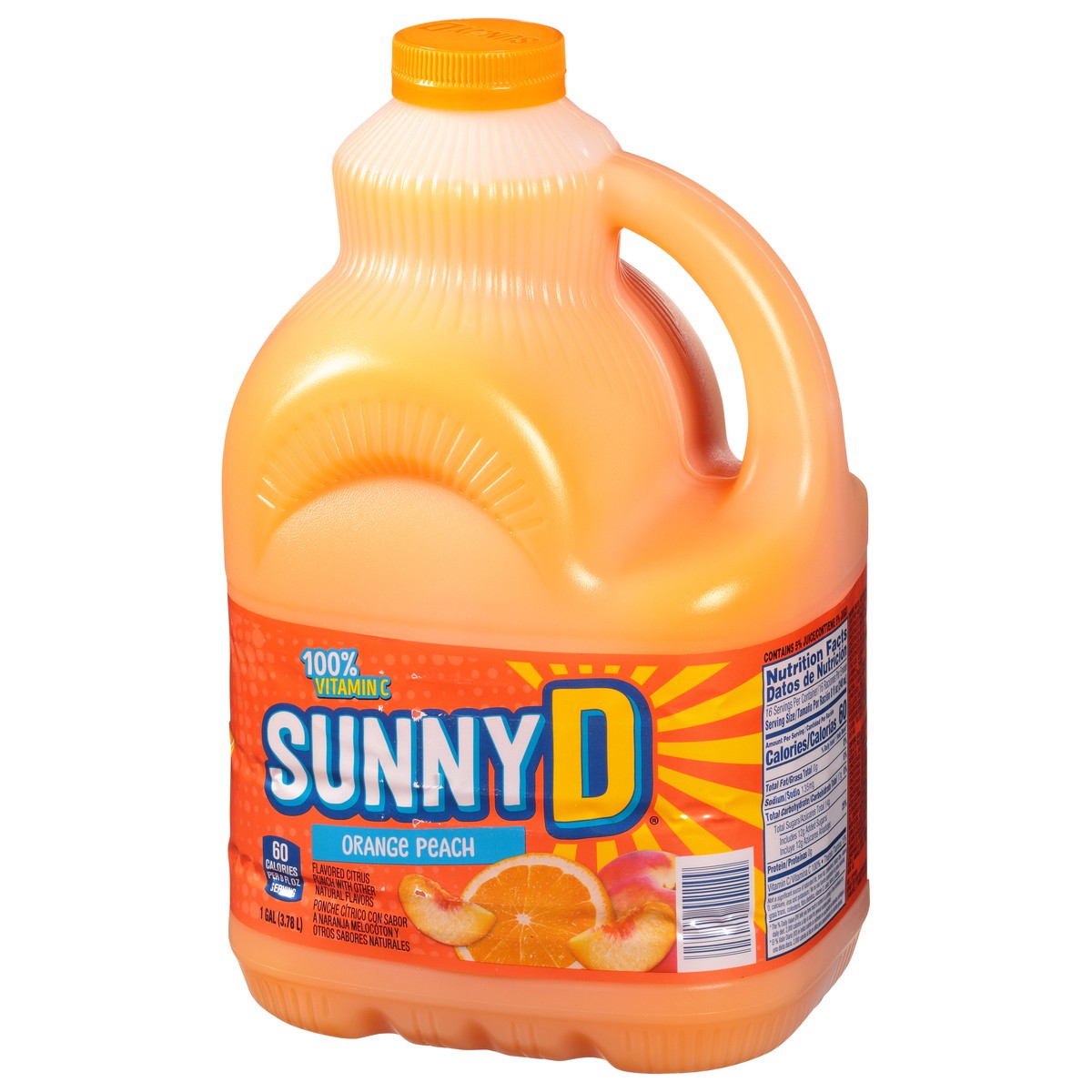 slide 4 of 13, Sunny D Sunnyd Orange Peach Juice Drink, 1 Gallon Bottle, 1 gal