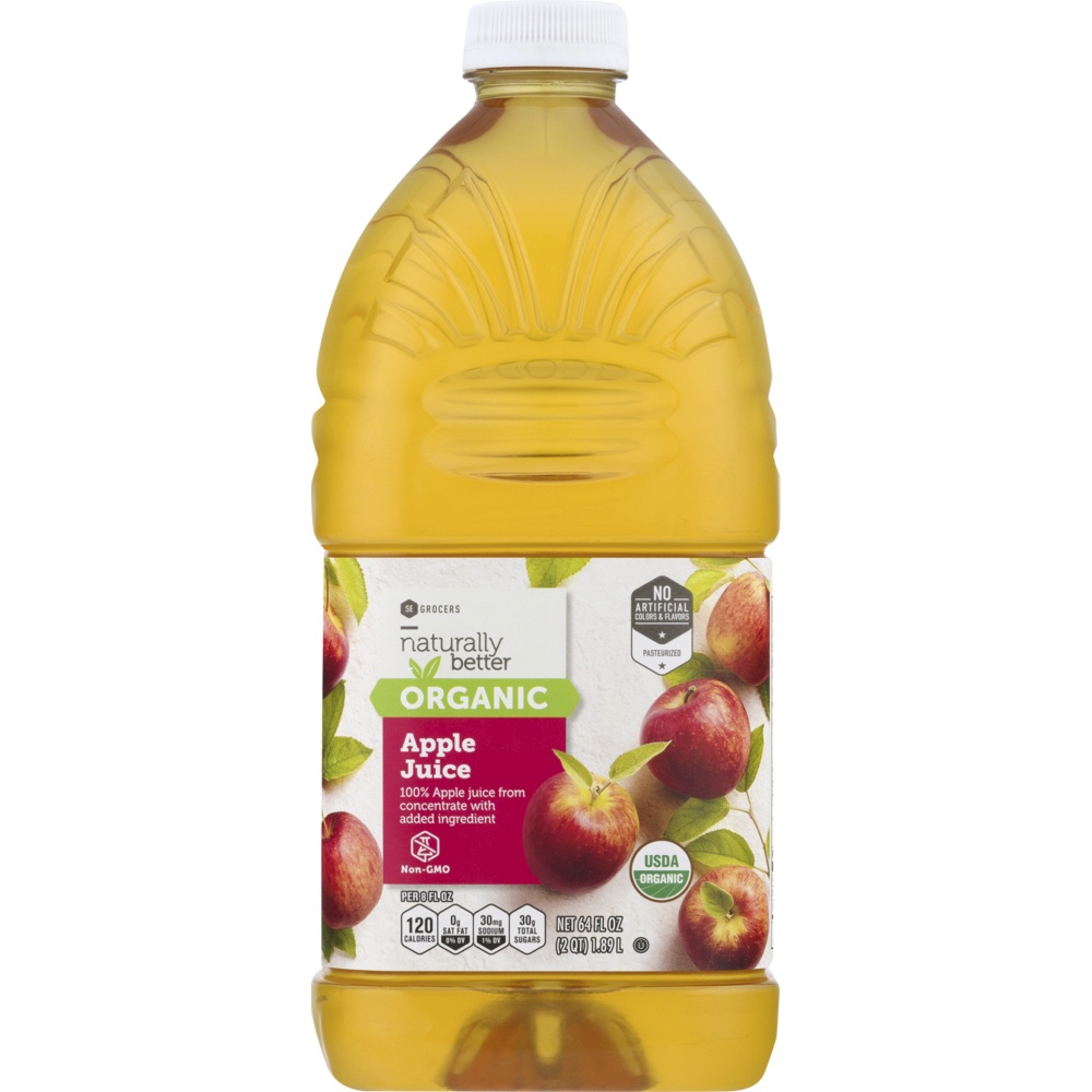 slide 1 of 1, SE Grocers Naturally Better Organic Apple Juice - 64 oz, 64 oz