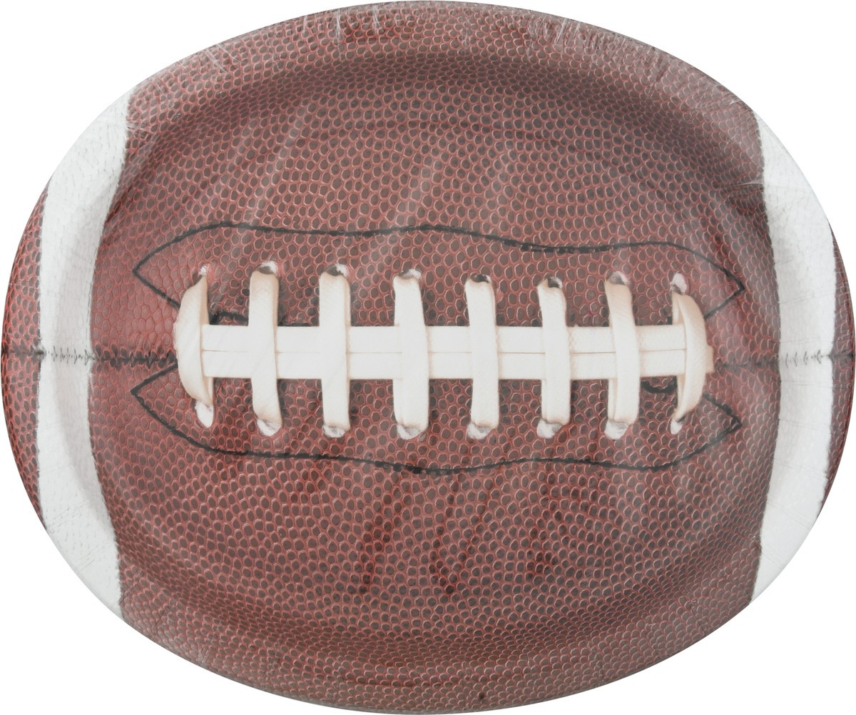 slide 10 of 11, Paper Art Creative Converting Football Oval Platters, 8 ct