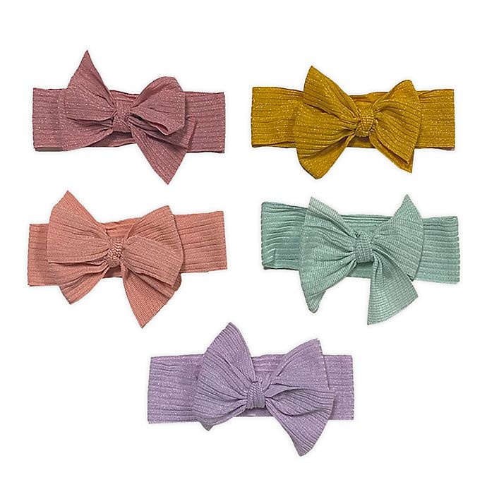slide 1 of 1, Curls & Pearls Solid Bow Headwraps, 5 ct