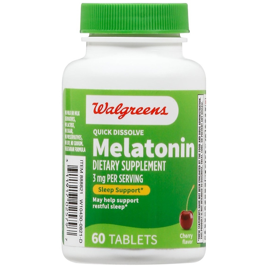 slide 1 of 1, Walgreens Melatonin 3 mg Tablets, 60 ct