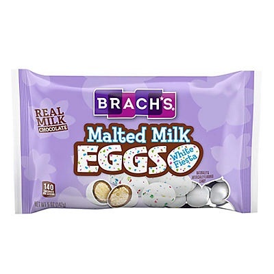 slide 1 of 1, Brach's Malted Milk Eggs White Fiesta, 5 oz