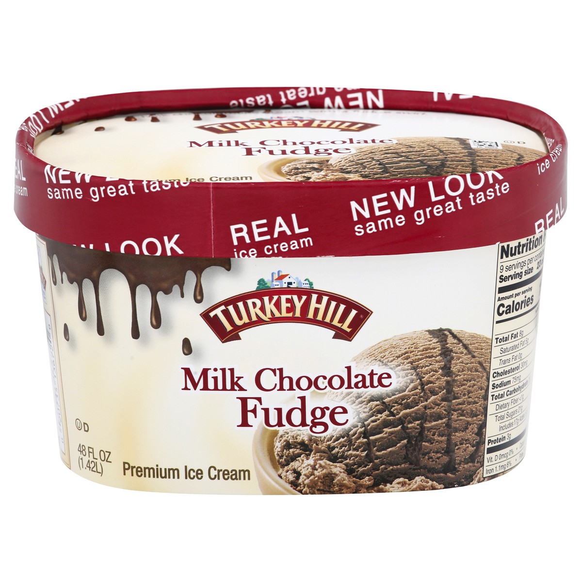 slide 1 of 9, Turkey Hill Premium Milk Chocolate Fudge Ice Cream 48 oz, 48 oz