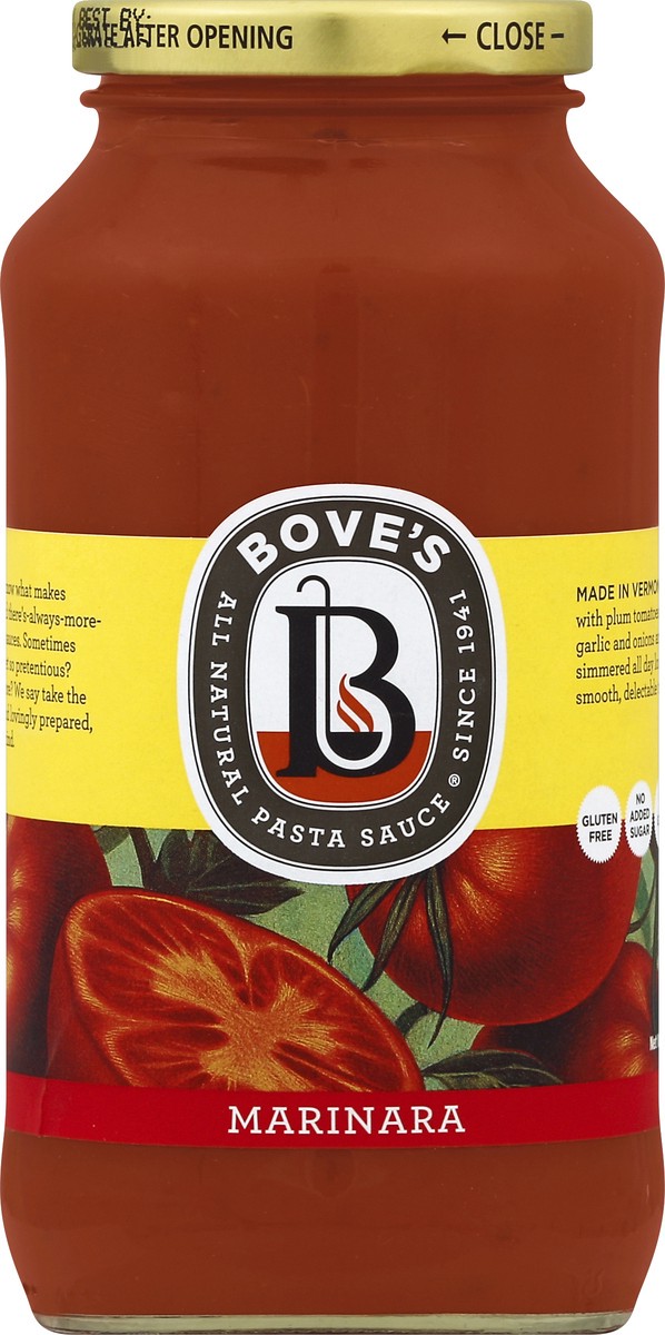 slide 2 of 2, Bove's Pasta Sauce Marinara, 24 oz