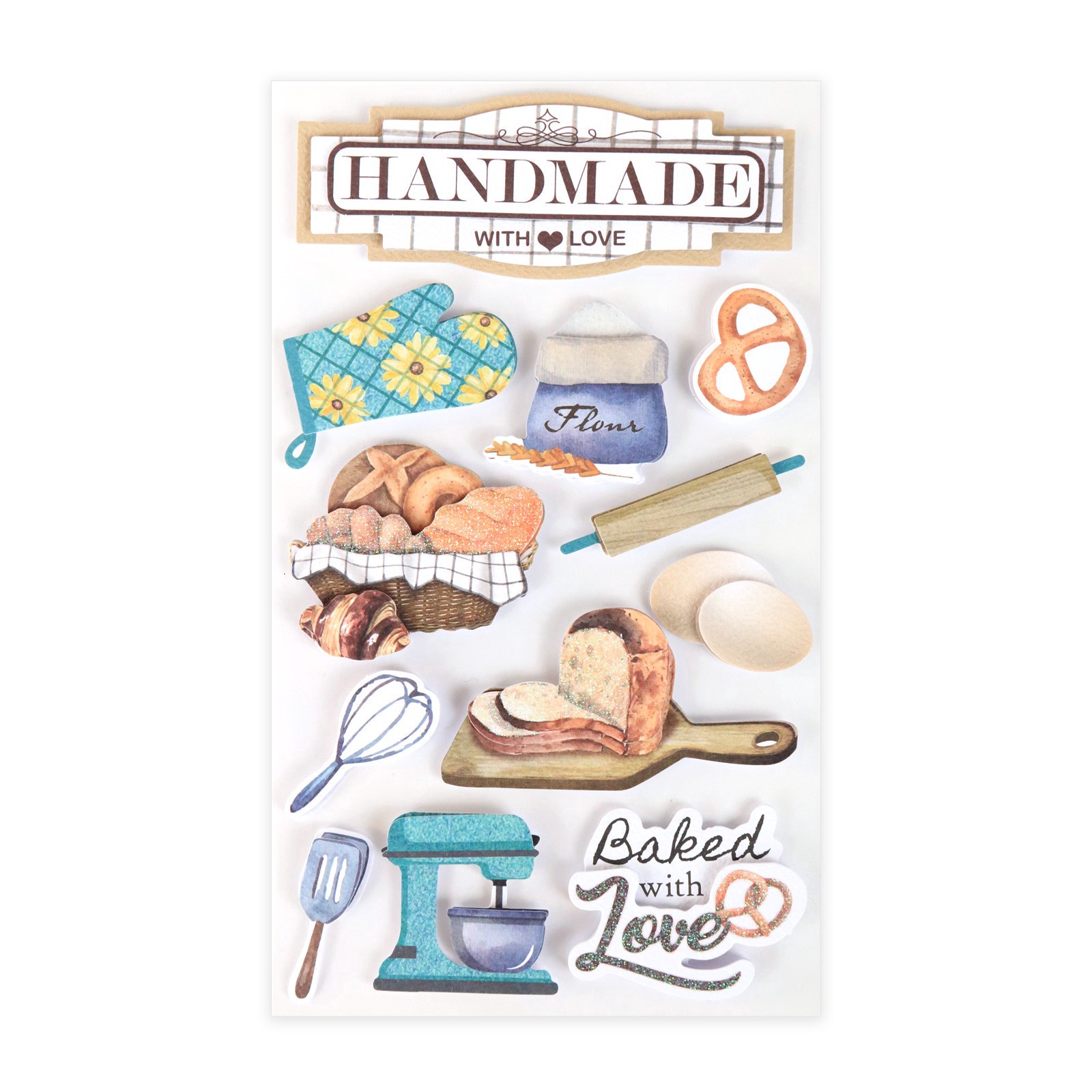 slide 6 of 7, Baked With Love Dimensional Stickers By Recollections, 3.875 in x 7 in