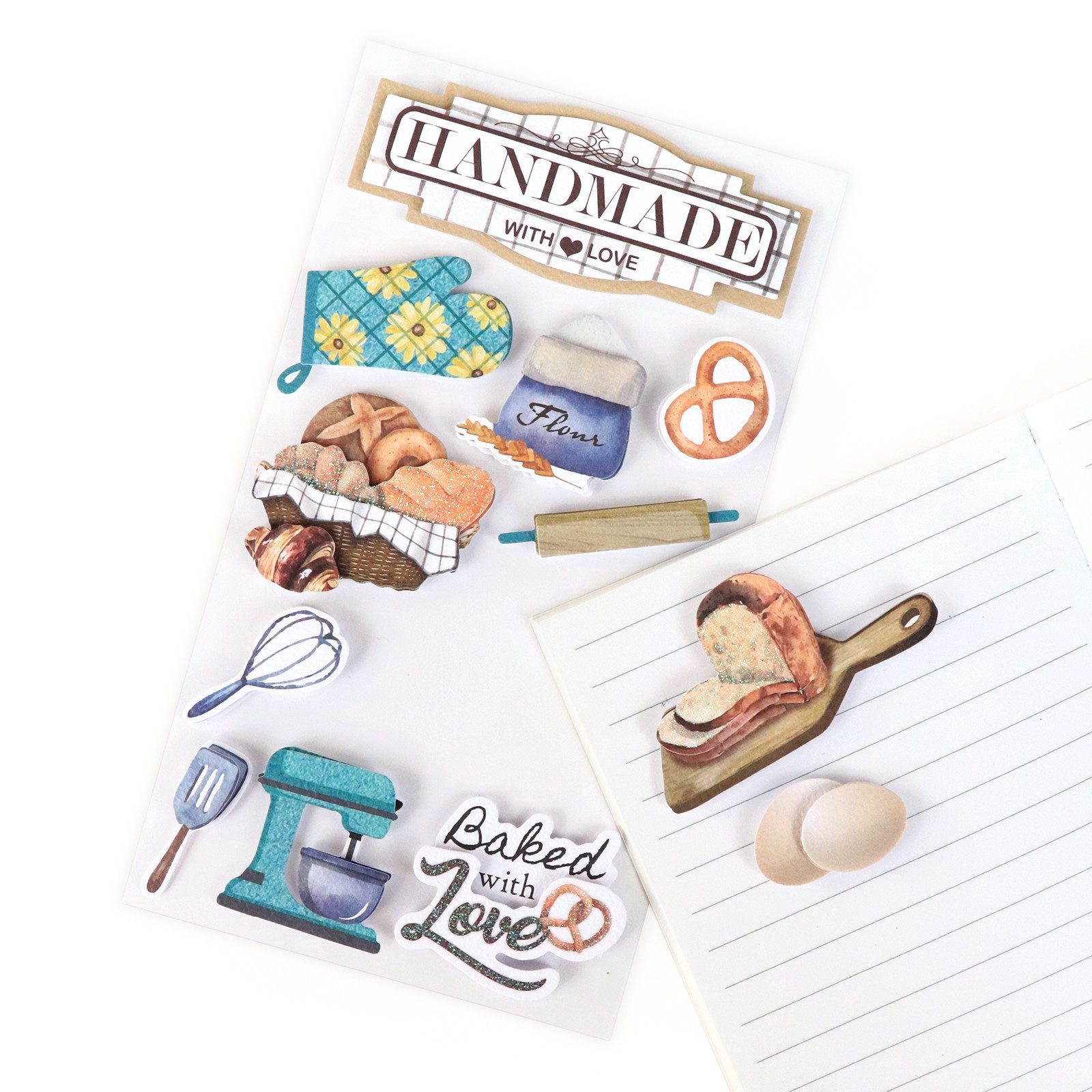 slide 5 of 7, Baked With Love Dimensional Stickers By Recollections, 3.875 in x 7 in