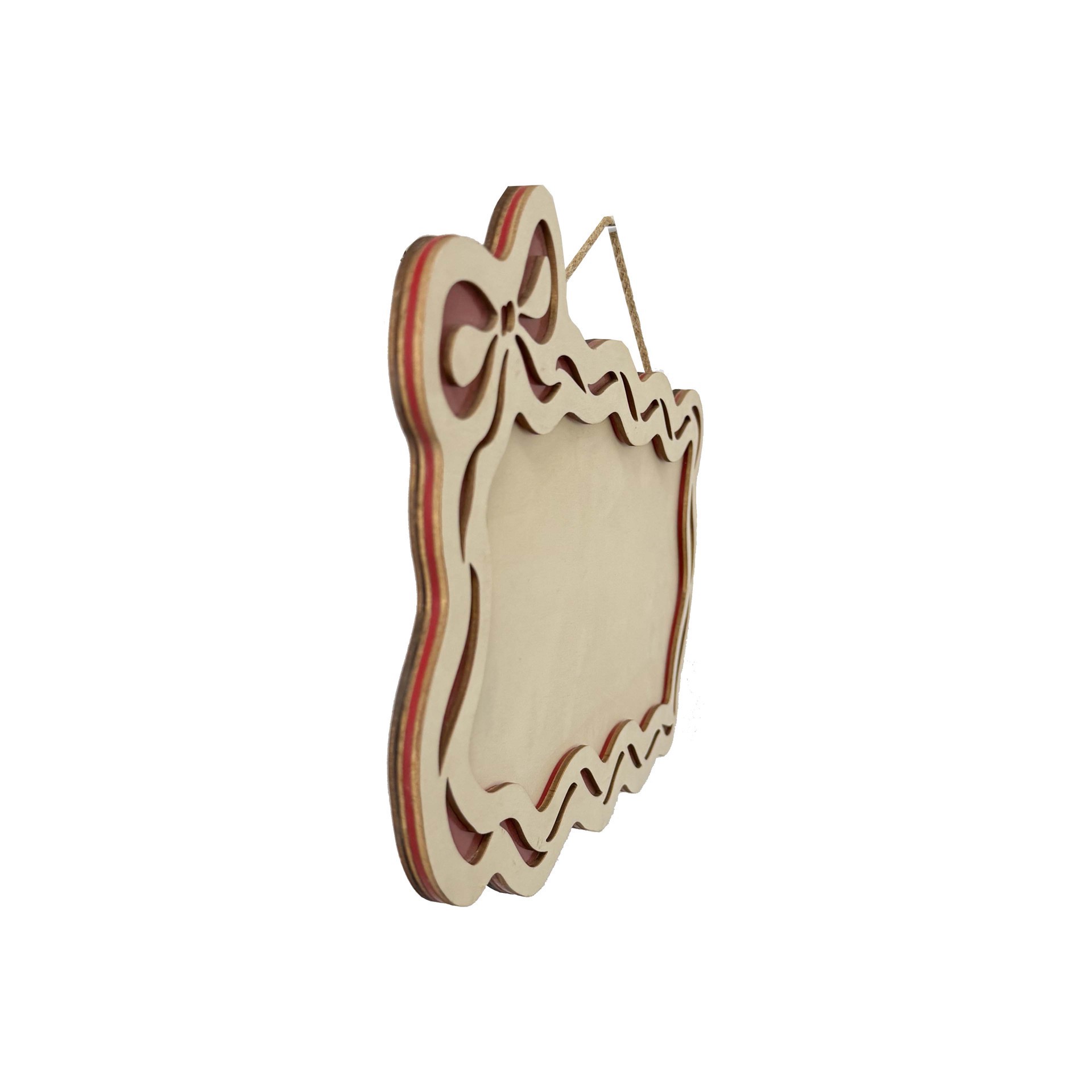 slide 2 of 3, 15.25" Red Bow Frame Diy Wood & Acrylic Wall Plaque By Make Market, 15.3cm x 9.29 in x 0.33 in