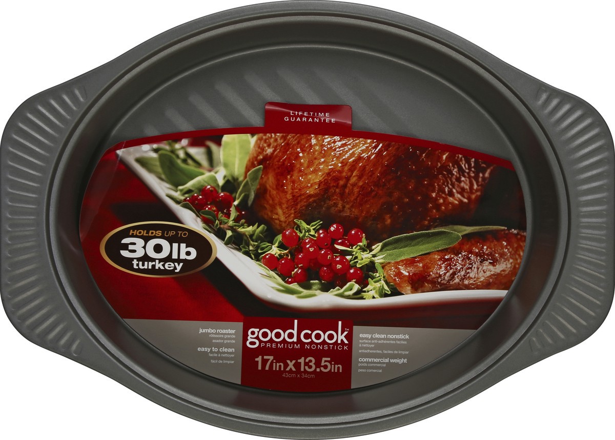 slide 4 of 5, Good Cook Premium Roaster Non Stick Jumbo 17 x 13.5 Inch - Each, 1 ct