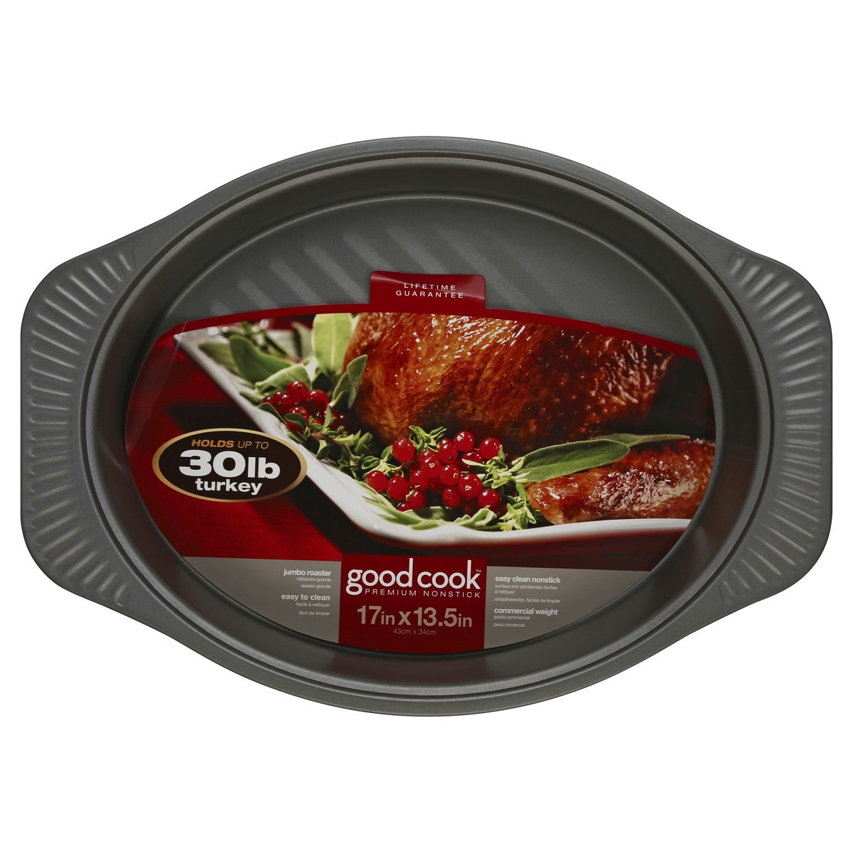 slide 3 of 5, Good Cook Premium Roaster Non Stick Jumbo 17 x 13.5 Inch - Each, 1 ct