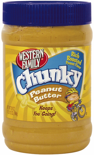 slide 1 of 1, Western Family Chunky Peanut Butter, 28 oz