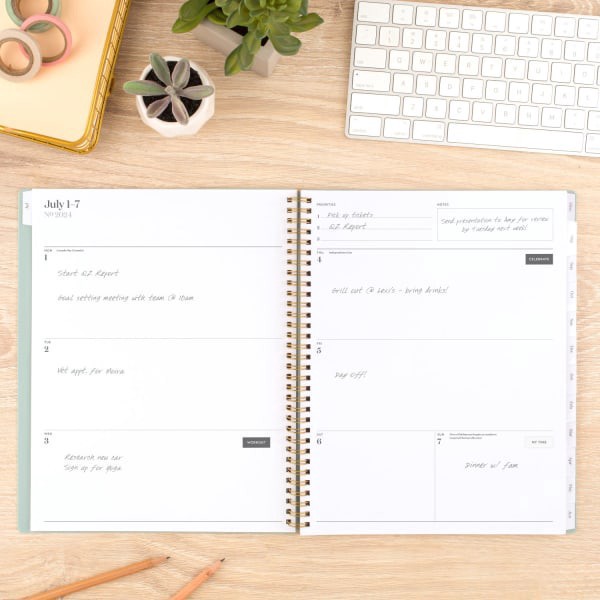 slide 5 of 10, 2024-2025 Cambridge Workstyle Classic Weekly/Monthly Academic Planner, 8-1/2"" X 11"", Mellow Frost, July 2024 To June 2025, 1606-905A-46, 1 ct