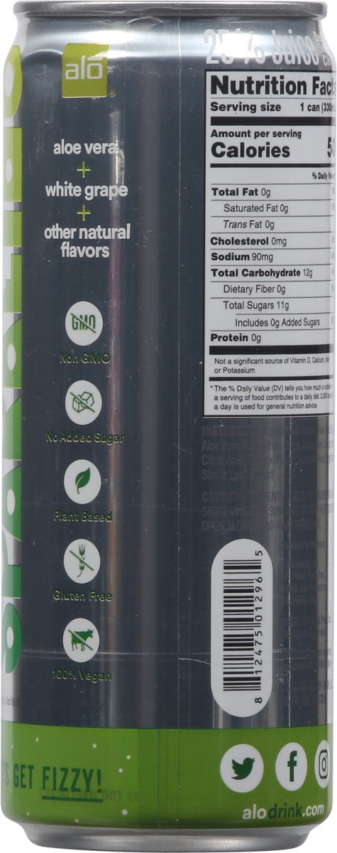 slide 4 of 9, ALO Sparkling ALOe Vera White Grape Juice Drink- 11.2 fl oz, 11.2 fl oz
