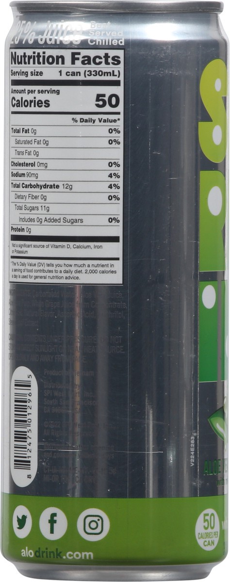slide 5 of 9, ALO Sparkling ALOe Vera White Grape Juice Drink- 11.2 fl oz, 11.2 fl oz