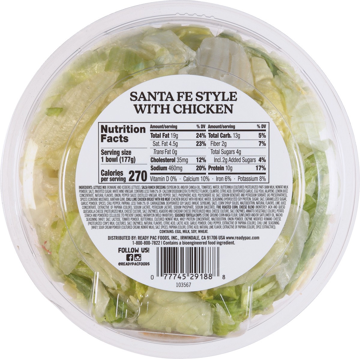 slide 8 of 11, Ready Pac Foods Bistro Santa Fe Style with Chicken Salad with Salsa Ranch Dressing 6.25 oz,, 6.25 oz