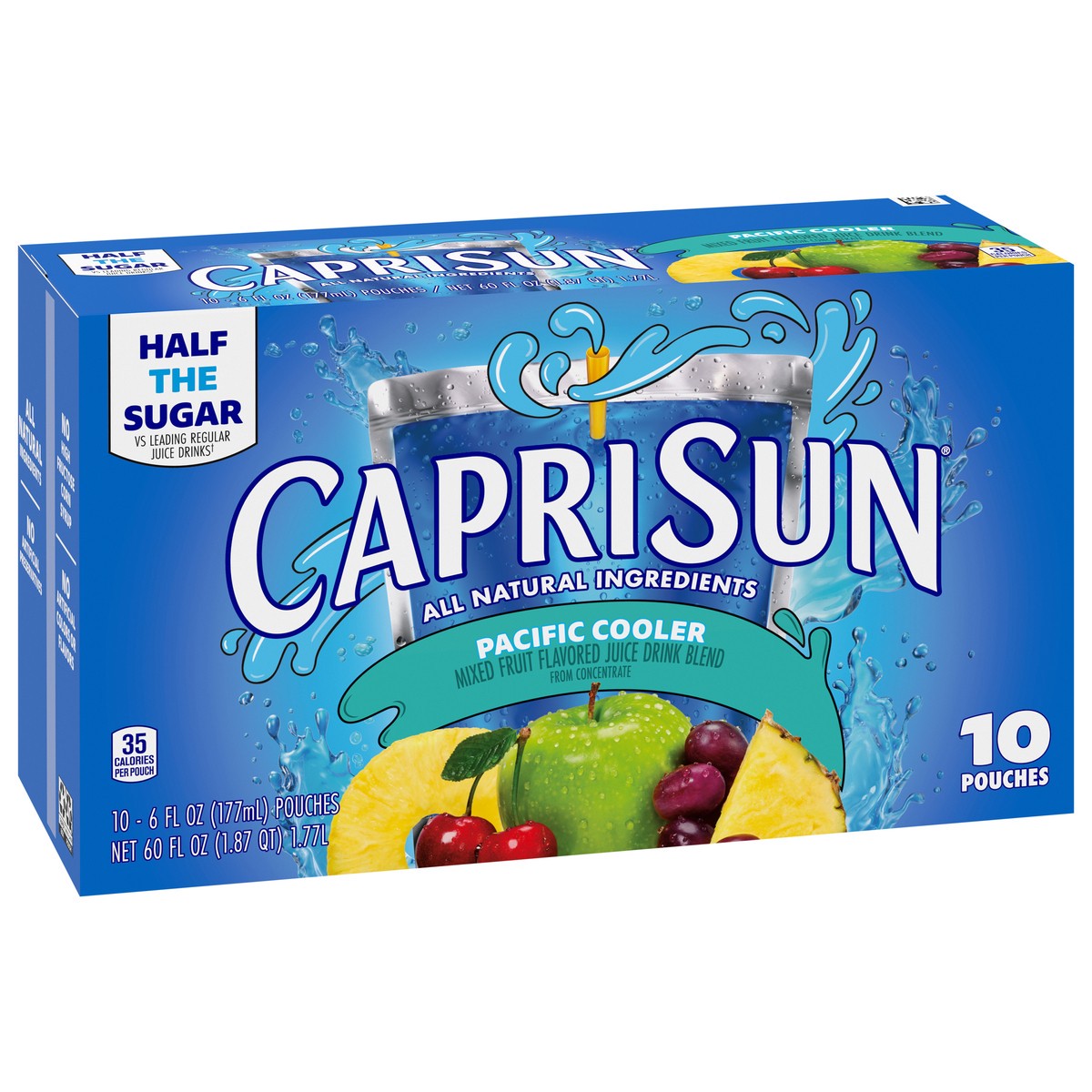 slide 5 of 9, Capri Sun Pacific Cooler Mixed Fruit Flavored Juice Drink Blend, 10 ct Box, 6 fl oz Pouches, 10 ct