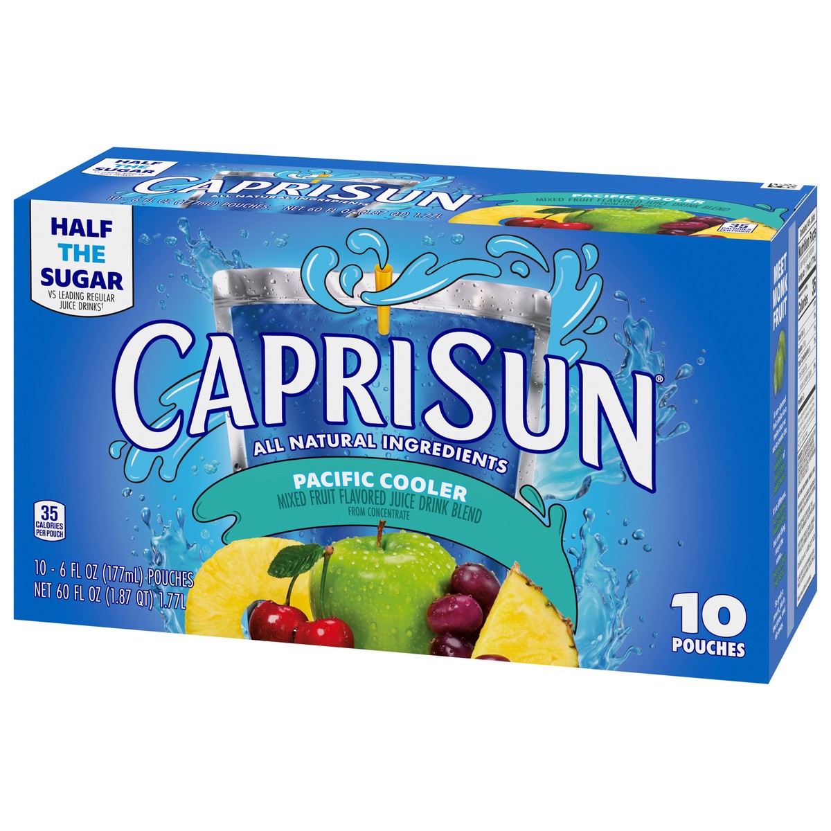slide 2 of 9, Capri Sun Pacific Cooler Mixed Fruit Flavored Juice Drink Blend, 10 ct Box, 6 fl oz Pouches, 10 ct