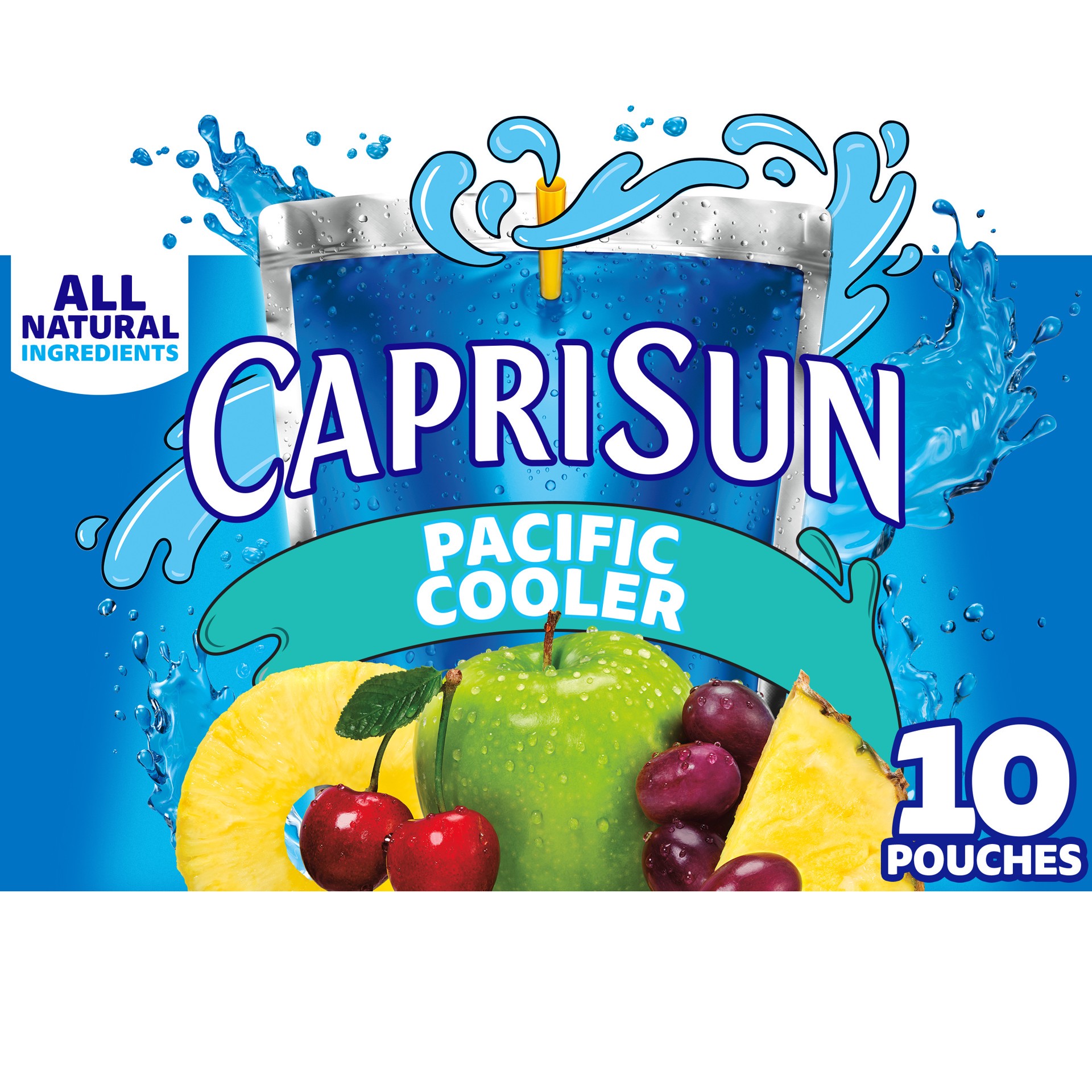 slide 1 of 9, Capri Sun Pacific Cooler Mixed Fruit Flavored Juice Drink Blend, 10 ct Box, 6 fl oz Pouches, 10 ct
