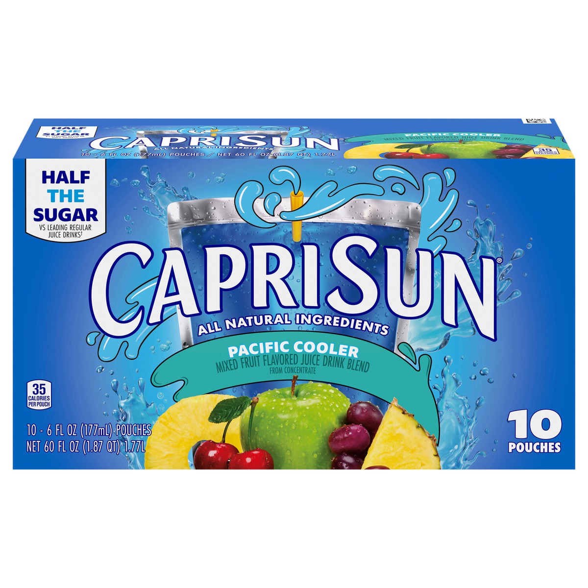 slide 1 of 9, Capri Sun Pacific Cooler Mixed Fruit Flavored Juice Drink Blend, 10 ct Box, 6 fl oz Pouches, 10 ct