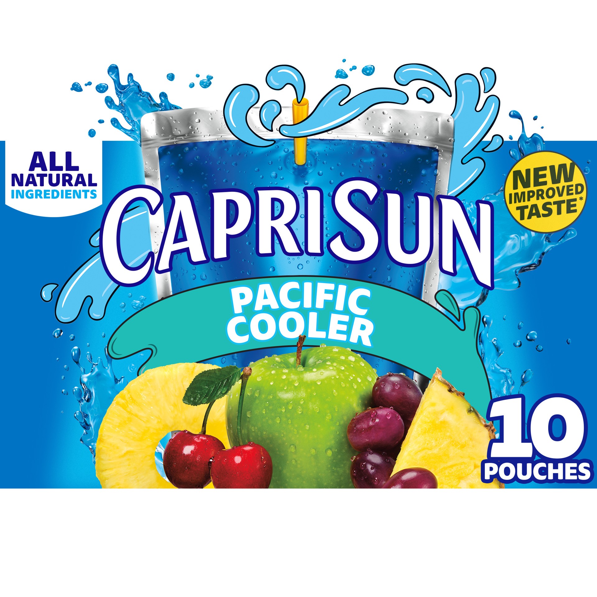 slide 1 of 9, Capri Sun Pacific Cooler Mixed Fruit Flavored Juice Drink Blend, 10 ct Box, 6 fl oz Pouches, 10 ct