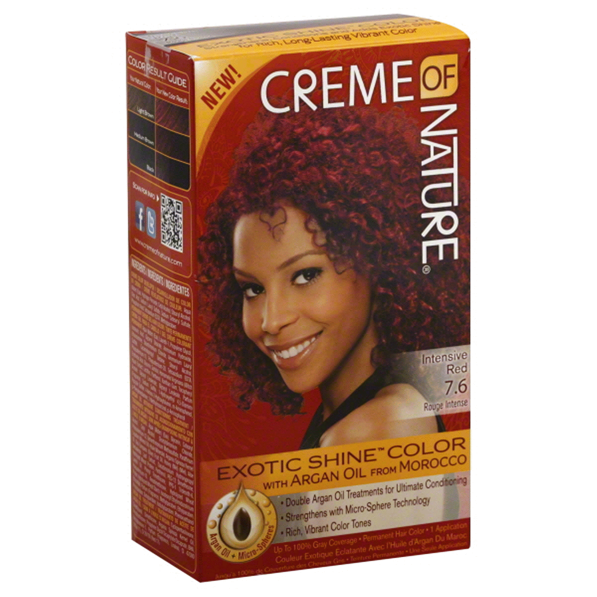 slide 1 of 1, Creme of Nature Exotic Shine Hair Color with Argan Oil, Intense Red, 1 ct
