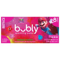 Bubly Sparkling Water Meteor Melon - 12 fl oz, 8 Count