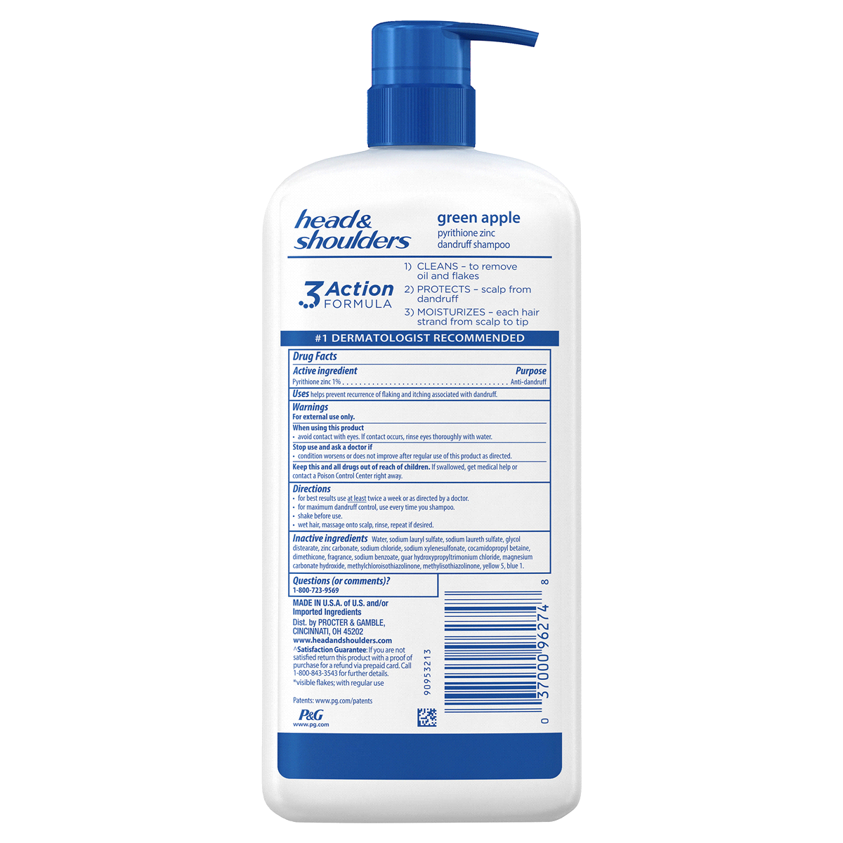 slide 13 of 14, Head & Shoulders Green Apple Anti-Dandruff Shampoo, 32.1oz, 32.10 fl oz