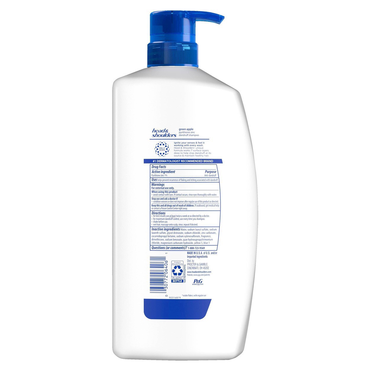 slide 7 of 14, Head & Shoulders Green Apple Anti-Dandruff Shampoo, 32.1oz, 32.10 fl oz