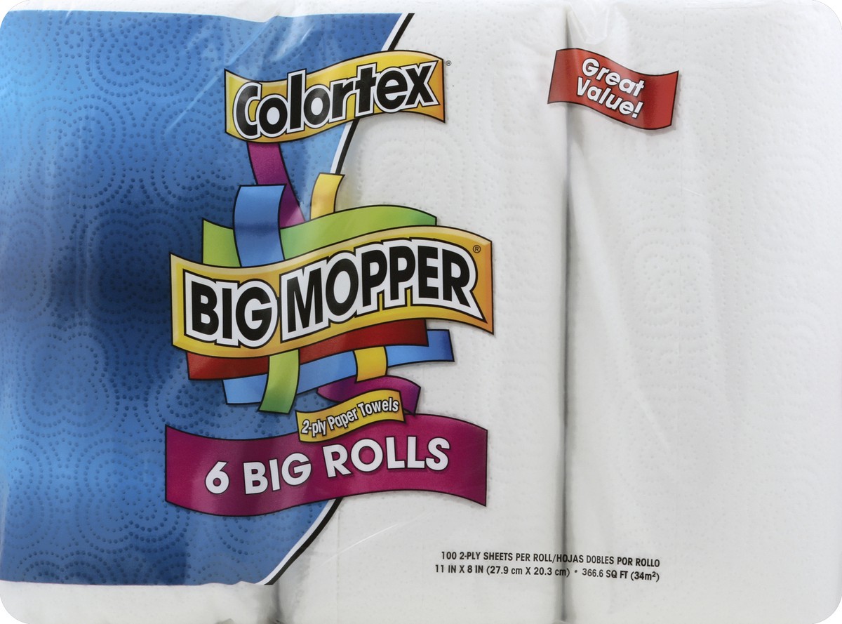 slide 4 of 4, Colortex Big Mopperx Towel 2Ply, 6 ct