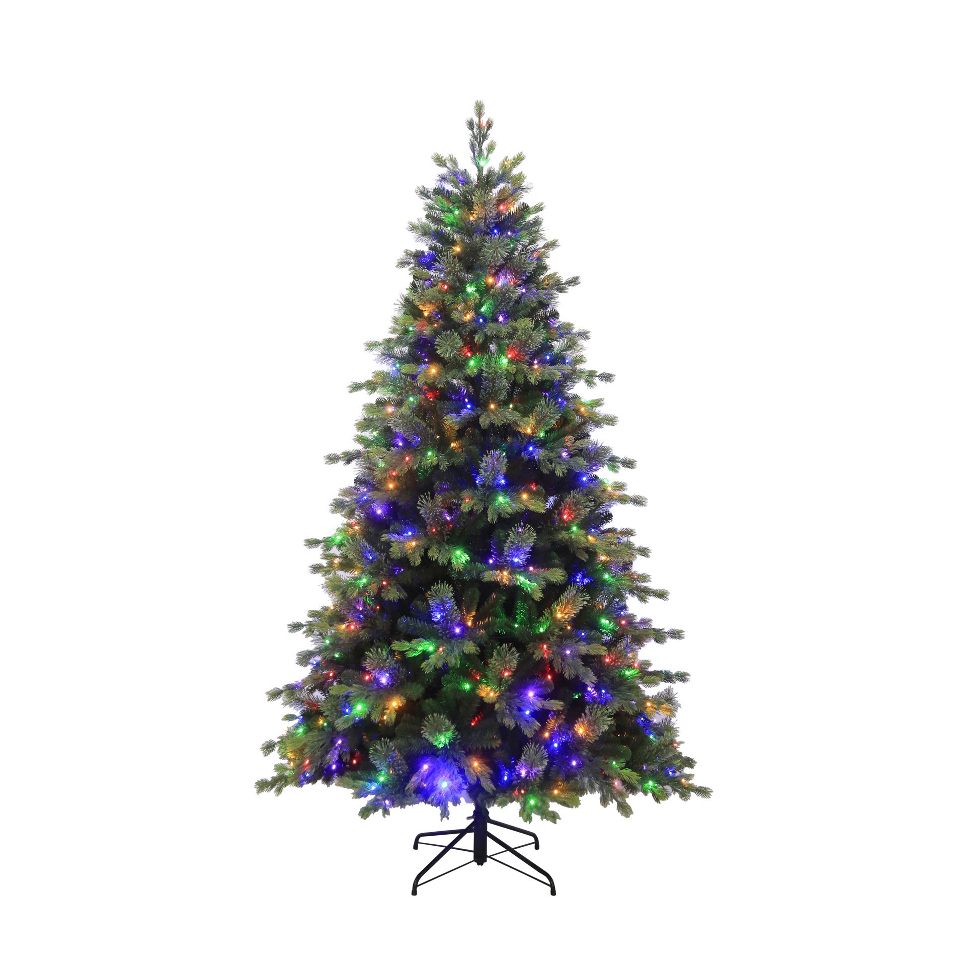 slide 2 of 7, 7.5ft. Pre-Lit Hunter Spruce Artificial Christmas Tree, Color Changing Led Lights By Ashland, 7.5 ft