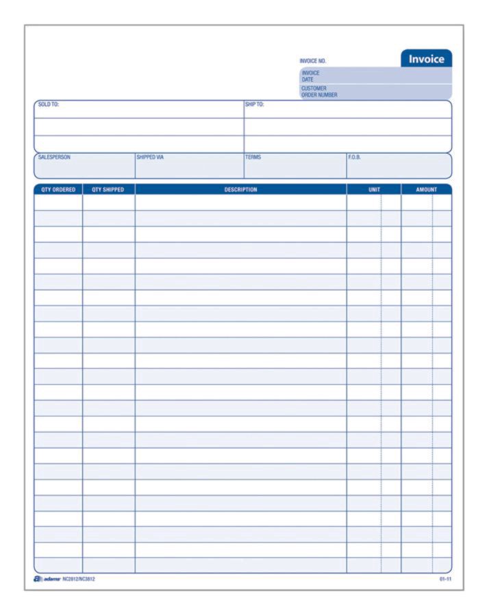 slide 2 of 2, Adams Carbonless 2-Part Snapset Invoice Forms - White & Canary, 50 ct; 8 1/2 in x 11 in