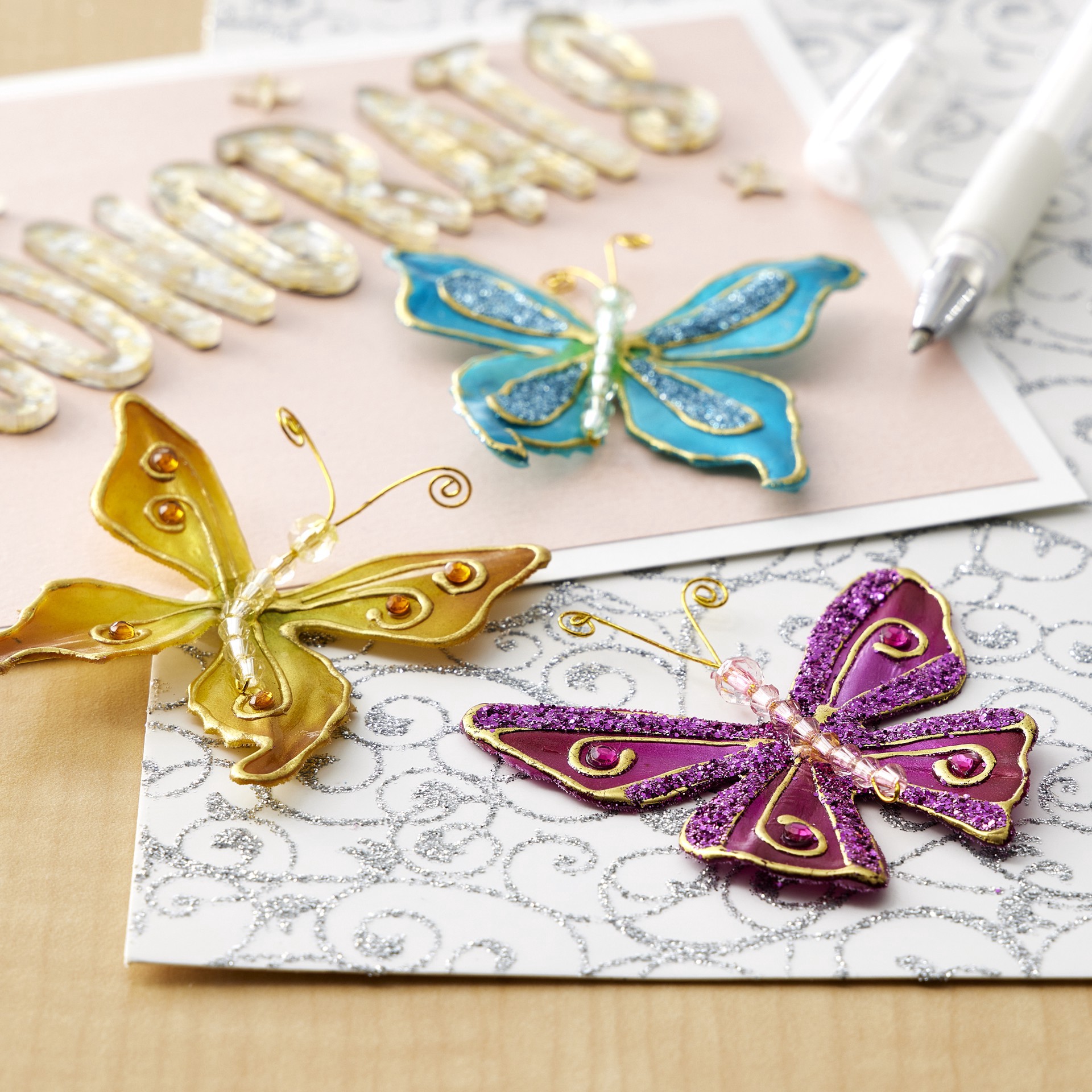 slide 2 of 2, Butterfly Embellishments By Recollections, 2.4 in x 2.4 in