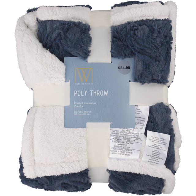 slide 1 of 1, Fall Fest Poly-Filled Throw Blanket, Blue, 1 ct