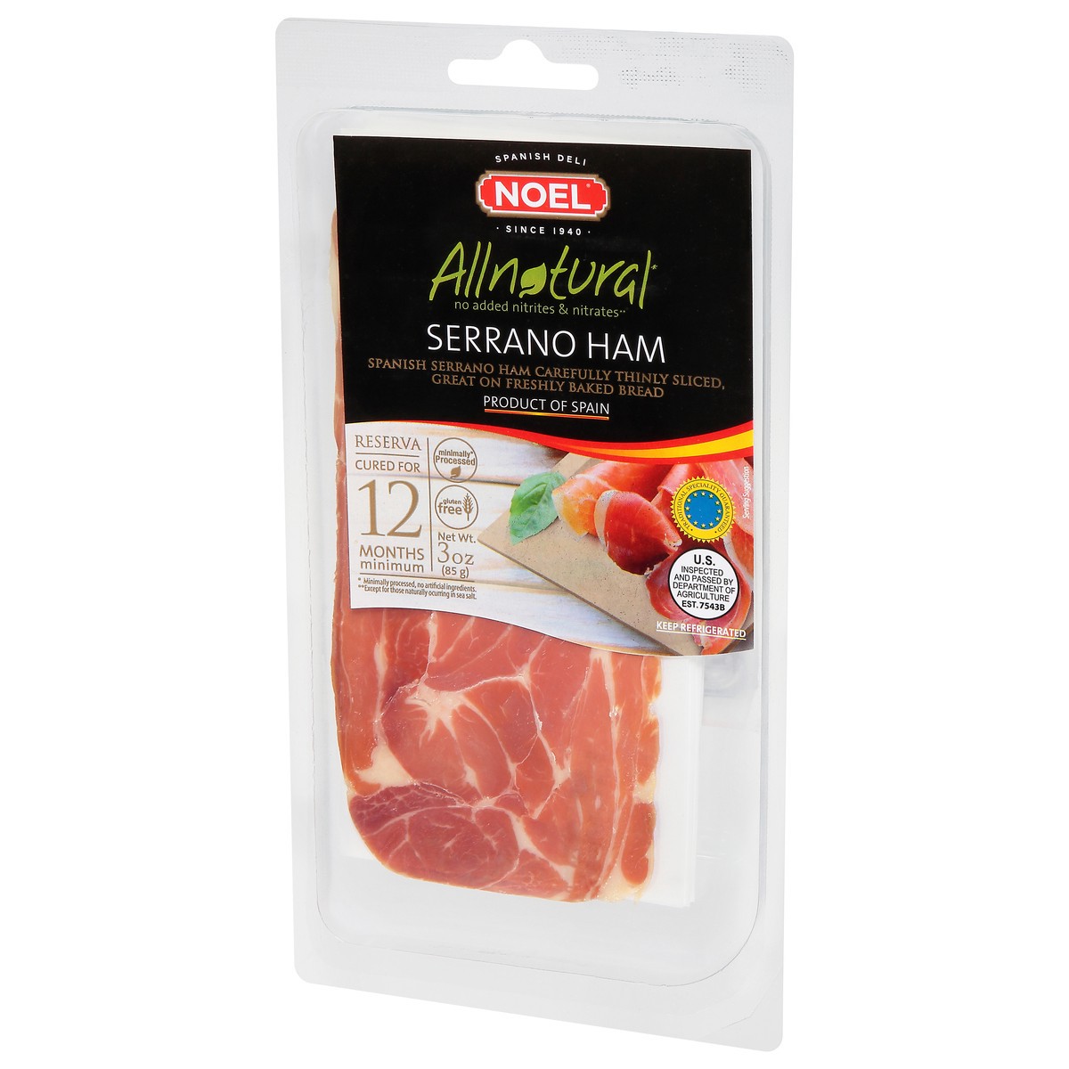 slide 10 of 11, Noel All Natural Serrano Sliced Ham, 3 oz