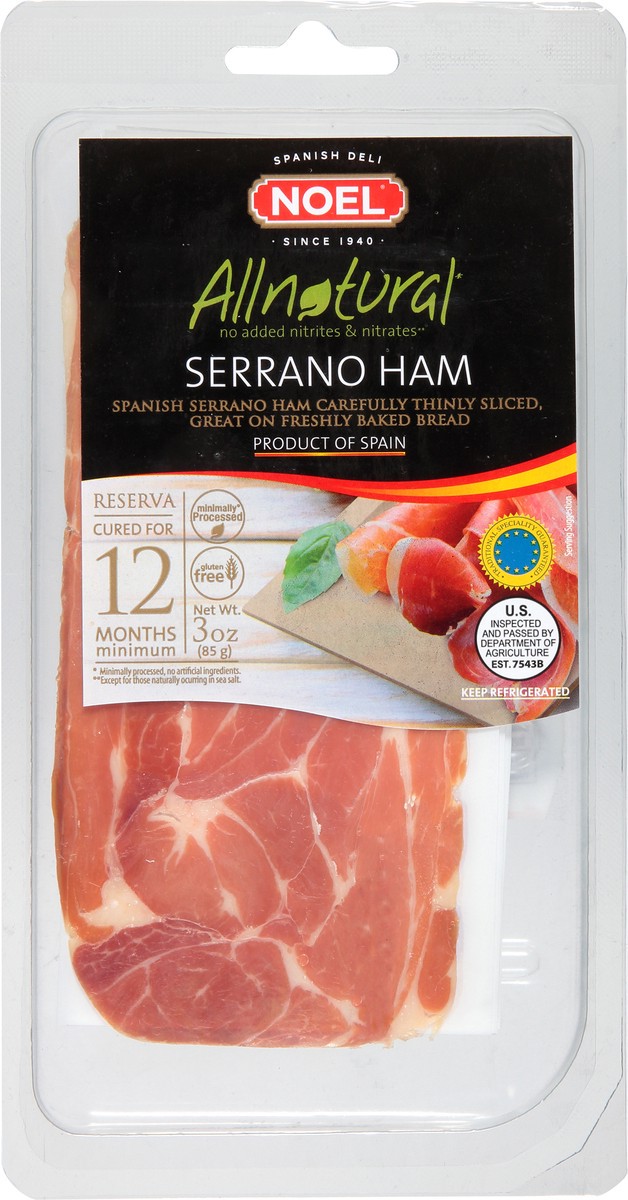 slide 11 of 11, Noel All Natural Serrano Sliced Ham, 3 oz