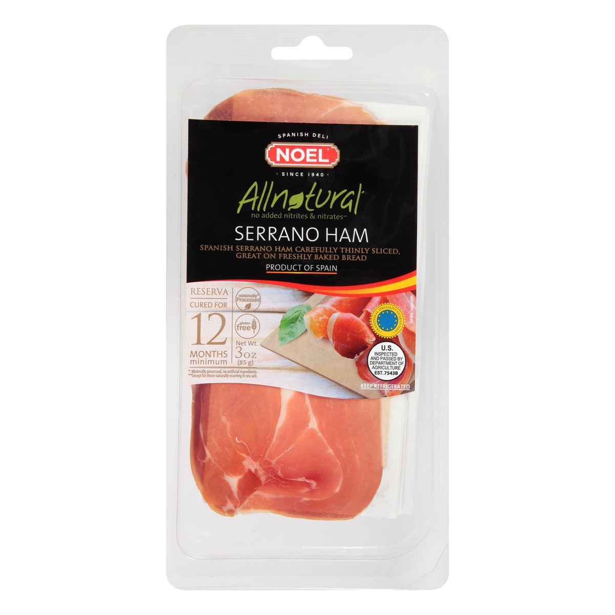 Noel All Natural Serrano Sliced Ham 3 oz | Shipt How Many Slices Of Ham Is 3 Oz
