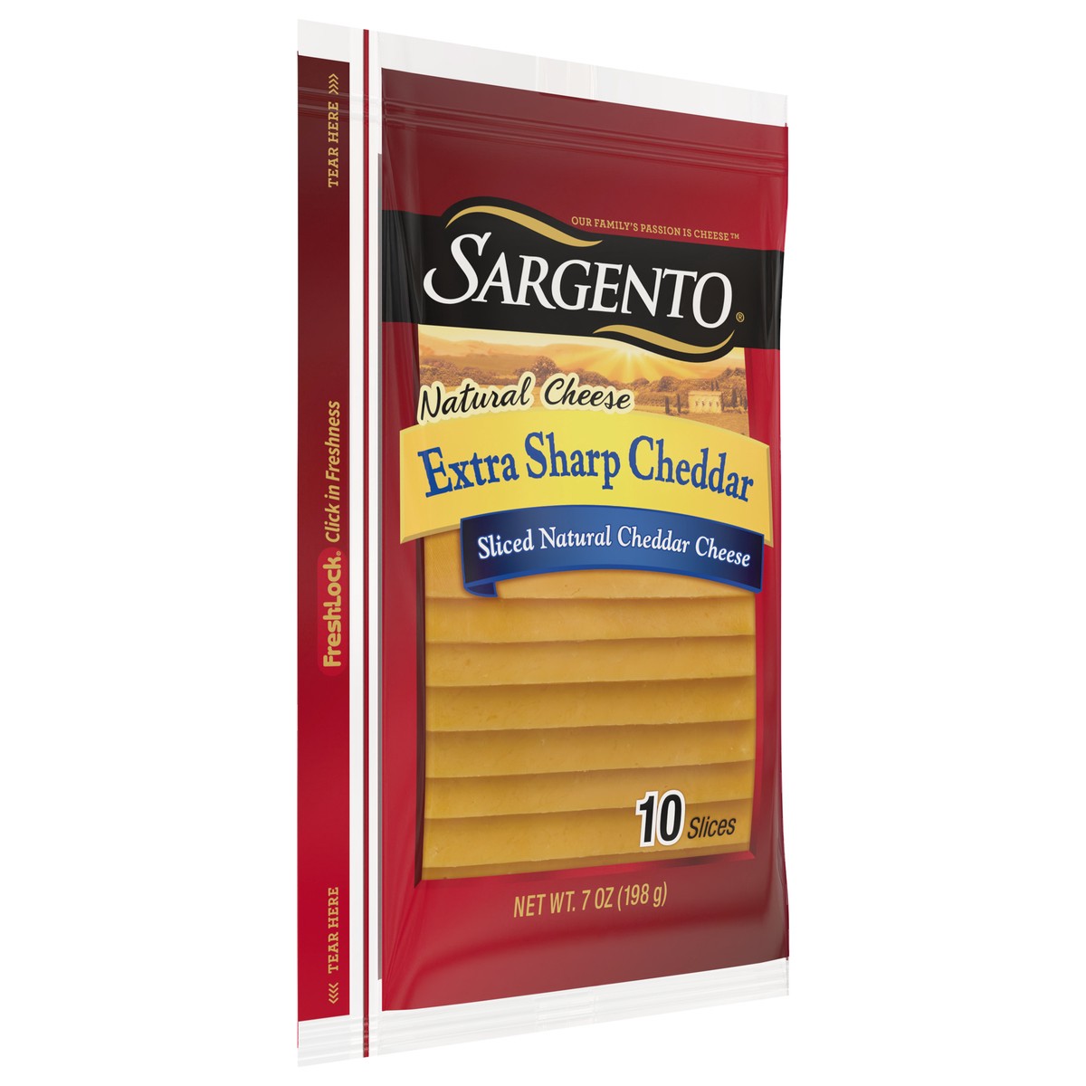 slide 2 of 8, Sargento Extra Sharp Natural Cheddar Cheese Slices, 10 ct