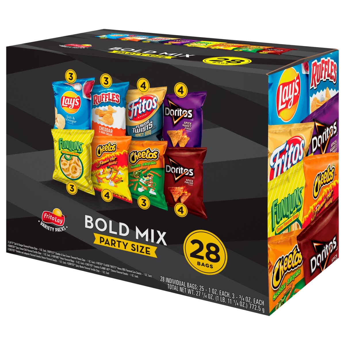 slide 2 of 11, Frito-Lay Variety Packs Party Size Bold Mix Snacks 28 ea Box, 28 ct