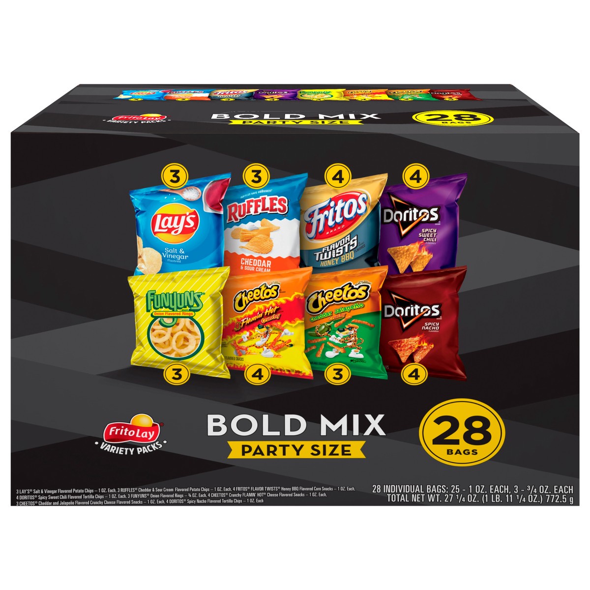 slide 10 of 11, Frito-Lay Variety Packs Party Size Bold Mix Snacks 28 ea Box, 28 ct